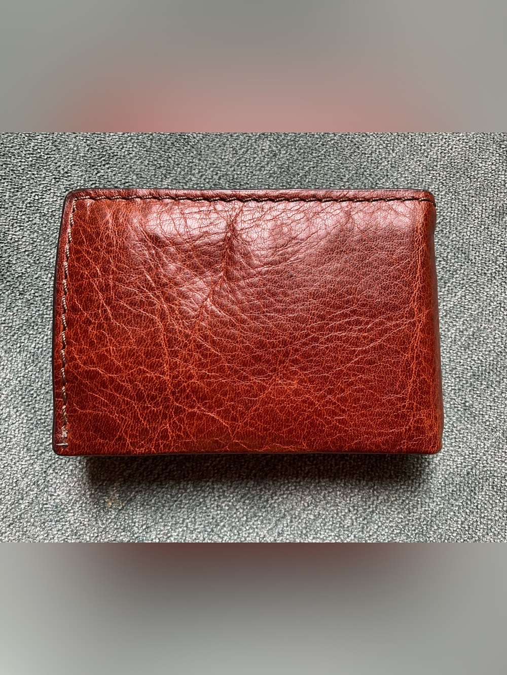 Fossil Cognac Leather Beck Money Clip Bifold